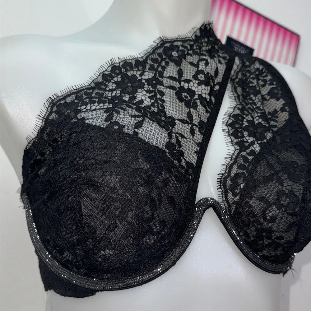 Victoria's Secret Black Lace Bra and Panty Set bra XL & XLarge NWT - Picture 3 of 8
